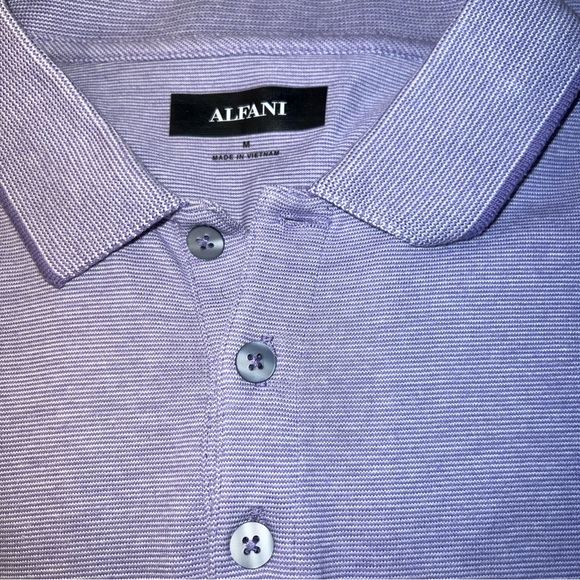 Alfani Polo Shirt Mens Medium Short Sleeve Soft Comfort Lavender - Picture 2 of 7
